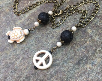 Peace Sign Gift Peace and Love Car Charm Rear View Mirror Car Accessories Hippie Tree Ornament