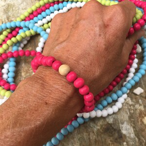 Bohemian Wood Bead Necklace & Stretch Bracelet Set