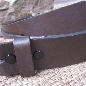 Brown Leather Belt Strap: 1.5 inch Wide Snap Belt (Size 32 or 34)
