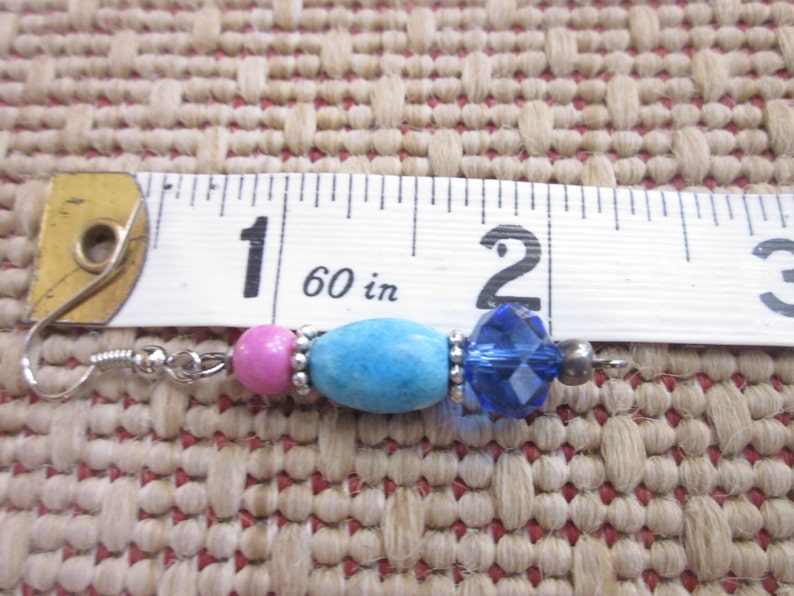 pendientes boho Lavish Lucy azul turquesa howlite fucsia piedra azul cobalto azul vidrio boho plata boho gitana cuelgan & pendientes colgantes imagen 3