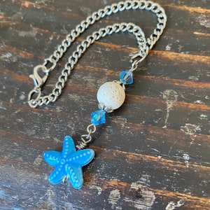 Starfish car charm rear view mirror beaded car charms ocean blue glass lava stone beaded bohemian car hanging beach decor mirror charms image 10