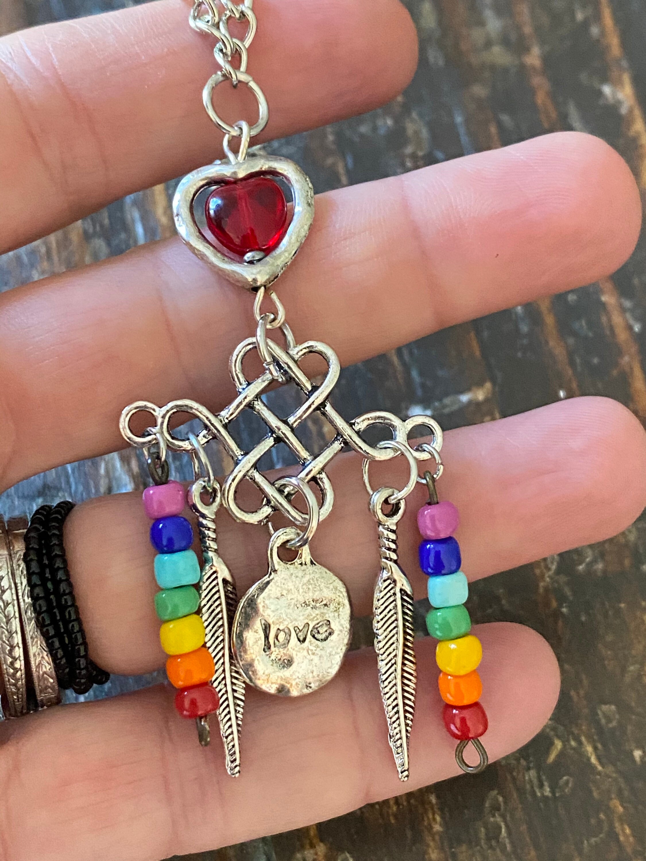 Rear view mirror car charm healing crystals 7 chakra SUV Etsy