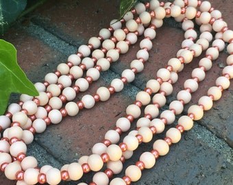 double wrap necklace peach long beaded necklace choker beaded double wrap necklace multi wrap bohemian chic boho wood necklace layering