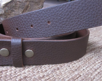 Leather belt strap brown snap belt strap Small & medium brown full grain leather belt 1.5" soft leather belt strap for belt buckles