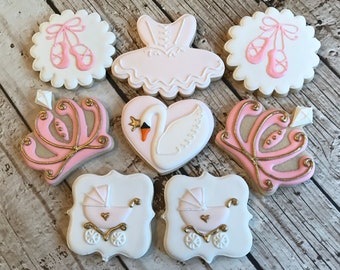 Swan Lake Cookies | Ballet Cookies | Swan Lake Baby Shower | Ballet Baby Shower | Ballerina Cookies | One Dozen