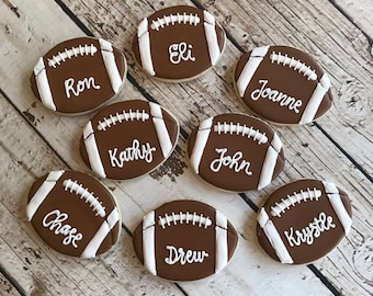 Football Cookies | Football Party | Football Birthday Party | Football Coach Gift | Super Bowl Party | One Dozen Large Footballs