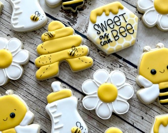 Bumblebee Cookies | Bumble Bee Cookies | What Will It Bee? | Parents To Bee | Bee Cookies | Gender Reveal Cookies | One Dozen