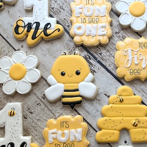 Bee Cookies | One Dozen | Bumblebee Cookies | Fun to Bee One Cookies