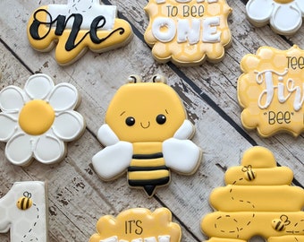 Bee Cookies | One Dozen | Bumblebee Cookies | Fun to Bee One Cookies