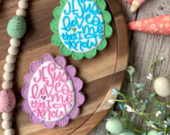 Two Egg Cookies l Jesus Loves Me Cookie | Easter Gift | Easter Cookie