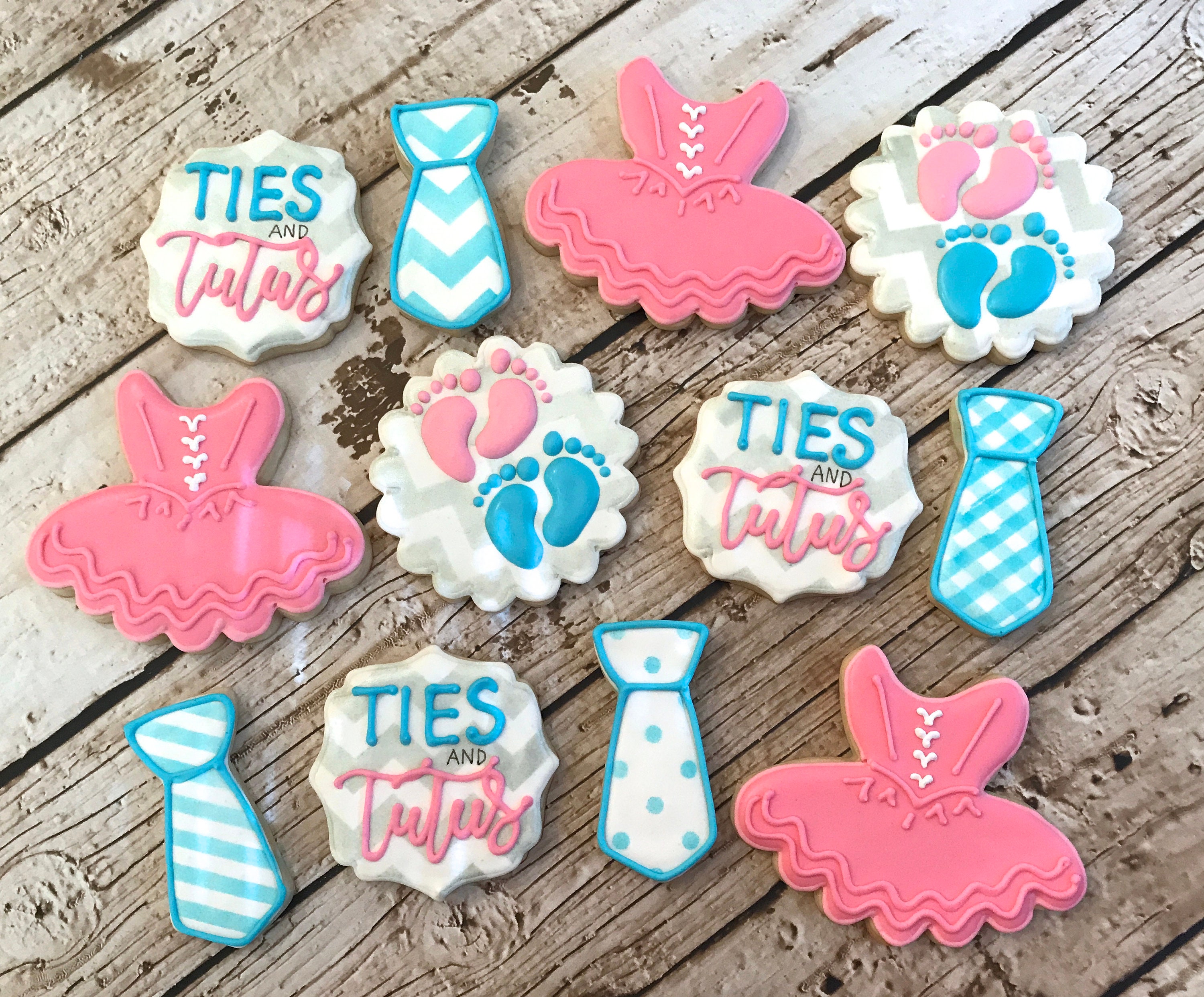Ties And Tutus Cookies Gender Reveal Party