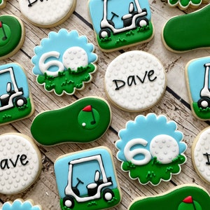 Golf Cookies | Golf Birthday Party | Golfer | Father&#39;s Day Gift | 40th Birthday | 50th Birthday | 60th Birthday | Gift for Him