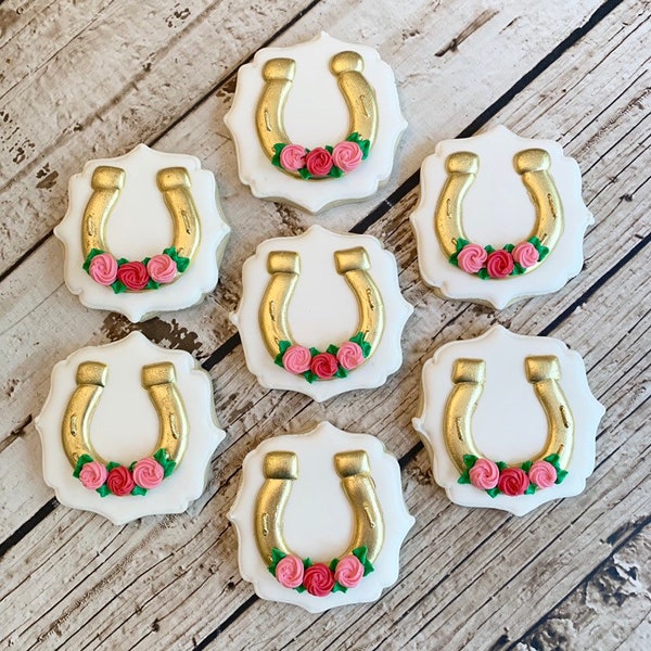 Horseshoe Cookies | Kentucky Derby Cookies | Western Bridal Shower | Western Baby Shower | One Dozen