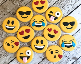 Emoji Cookies | Teen Gift Ideas | Teen Gift | Emoji Birthday Party | Emoji Party Ideas | Emoji Party | One Dozen