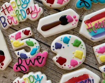 Art Birthday Cookies | One Dozen