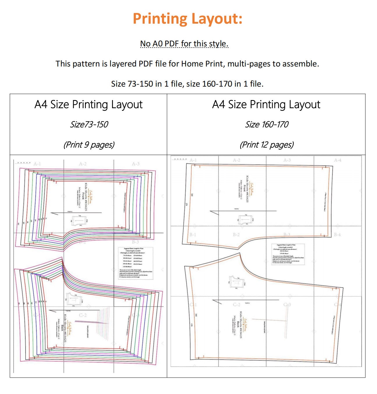 Onsale Patternkids Girls Boys Shorts PDF Sewing Pattern ks625digital