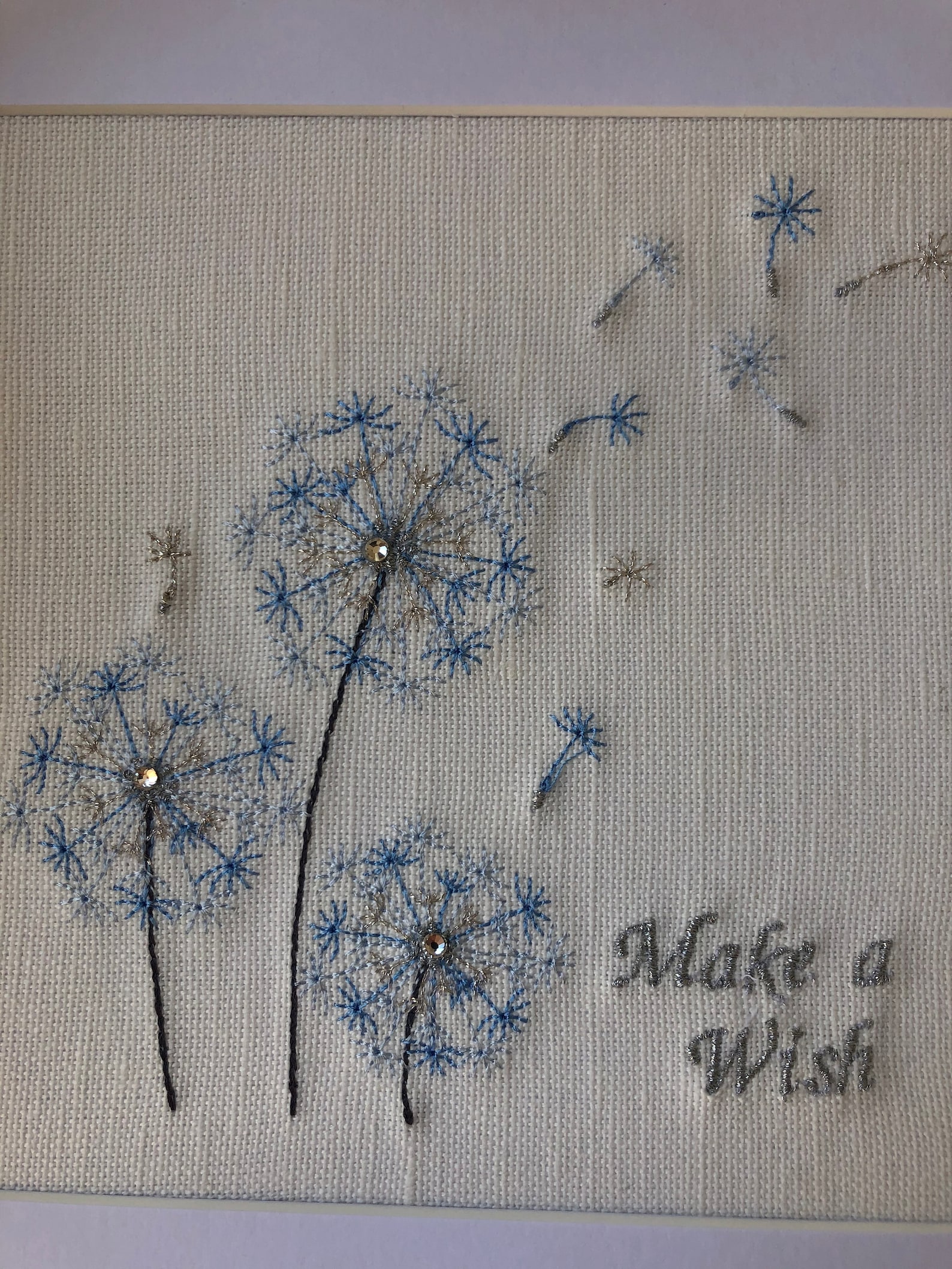 Dandelion Clock Embroidery Picture Etsy UK