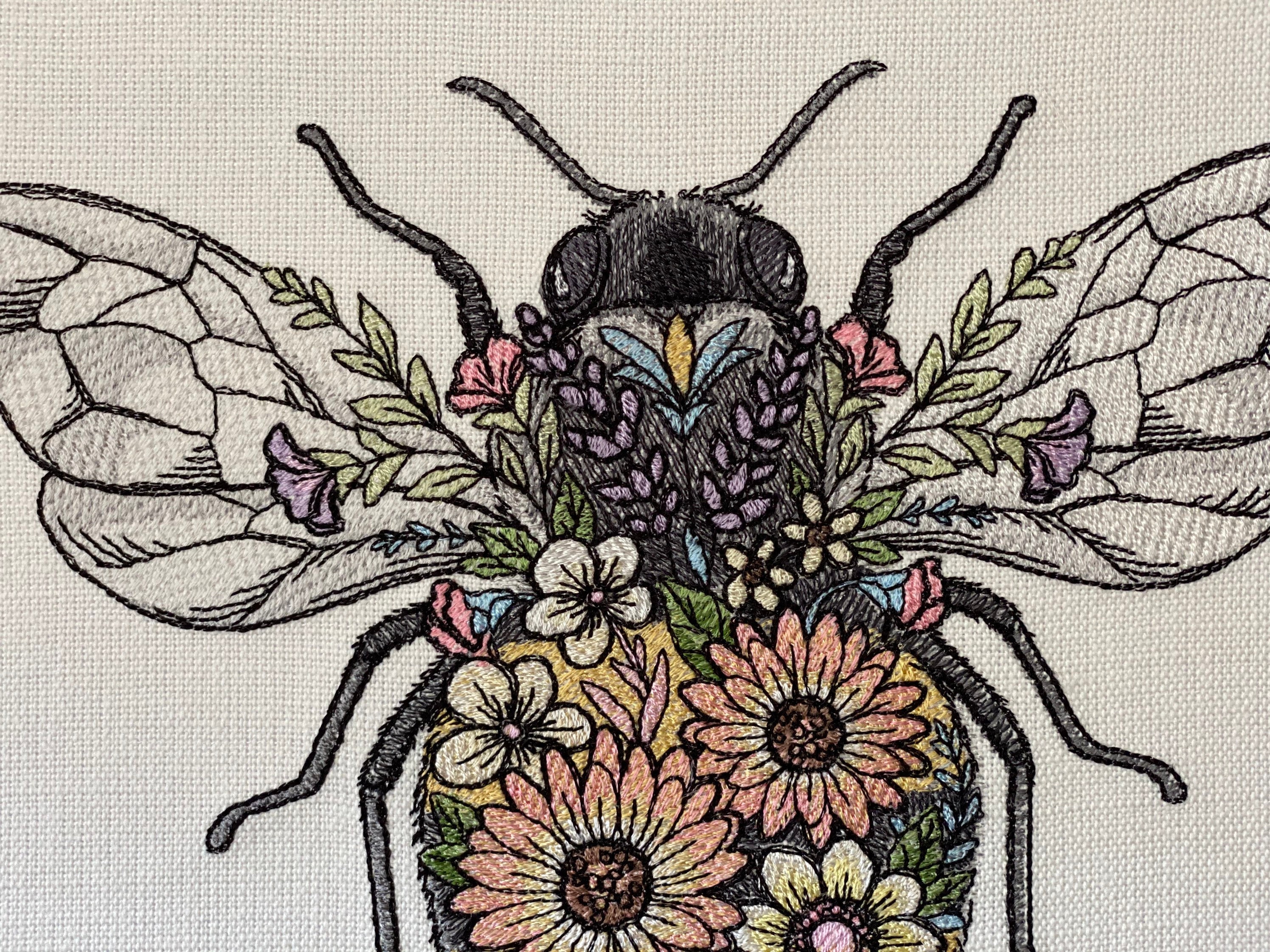 Stunning Bee Machine Embroidery Picture Etsy UK