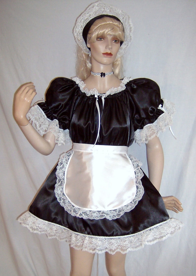 Deluxe Adult Sexy french maid costume with attached crinoline Etsy