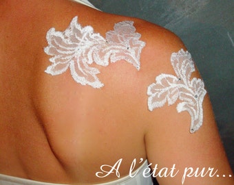 Jewels of white lace skin (2 pieces)