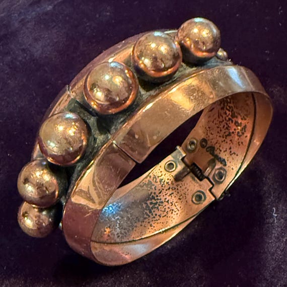 Renoir Hinged Copper Bracelet - image 1
