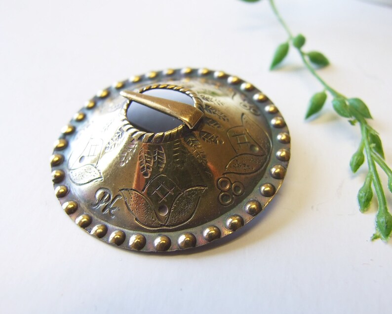 Viking Brass Fibula Brooch // Antique Brass Brooch // Etsy