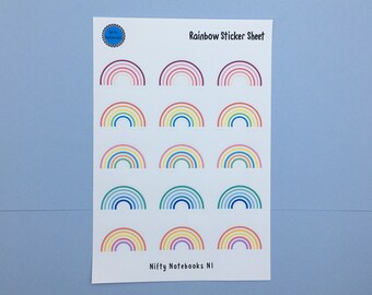 Rainbow Stickers / Pride Stickers / Planner Stickers / Bujo Stickers / A6 Sticker Sheet / Cute Stickers