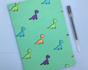 A5 Dinosaur Notebook / Illustrated Lined Notebook / A5 Journal / Dinosaur Stationery Gift / Stationery for kids / Stationery Gifts