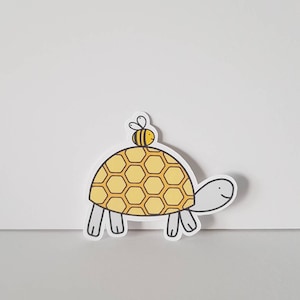 Beehive Tortoise Sticker / Turtle / Tortoise Lover Gift / Vinyl Matte Sticker / Waterproof Sticker / Planner Sticker / Die Cut / Decal