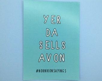 Yer da sells Avon - A6 Postcard