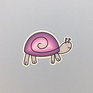 Snail Tortoise Sticker / Turtle / Tortoise Lover Gift / Vinyl Matte Sticker / Waterproof Sticker / Planner Sticker / Die Cut / Decal /