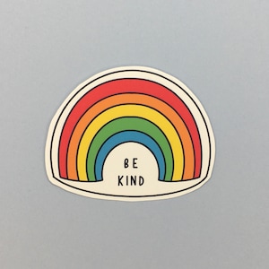 Be Kind Rainbow Sticker / Vinyl Matte Sticker / Waterproof Sticker / Laptop Sticker / Planner Sticker / Die Cut Sticker / Sticker Decal
