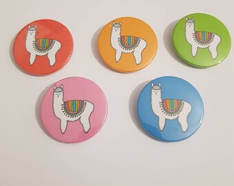 Alpaca / Llama - 38mm Button Badge - Nifty Notebooks NI