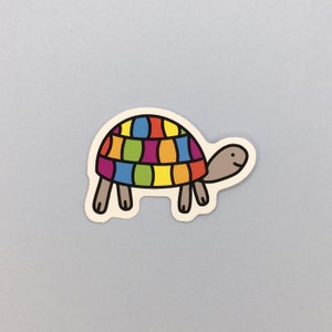 Rainbow Tortoise Sticker / Turtle / Tortoise Lover Gift / Vinyl Matte Sticker / Waterproof Sticker / Planner Sticker / Die Cut / Decal /