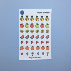 Fruity Sticker Sheet / Fruit Stickers / Sweet Stickers / Planner Stickers / Bujo Stickers / A6 Sticker Sheet / Cute Stickers