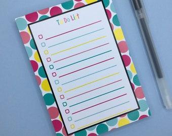 To Do List Notepad / Spotty A6 Notepad