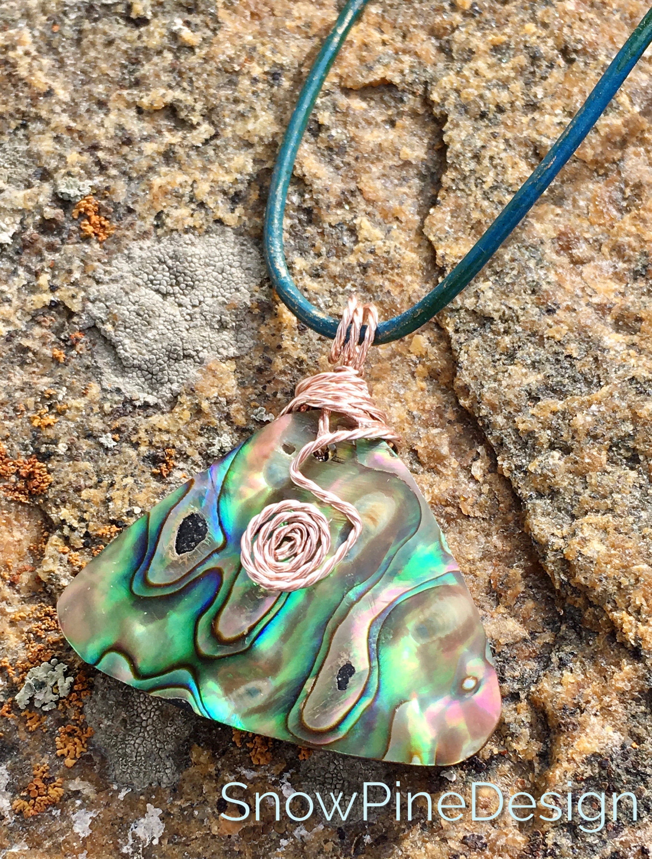 Abalone Shell Pendant Necklace Etsy