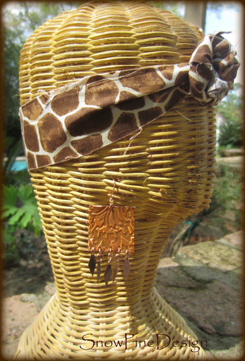 Richly Embossed Copper Fringe Earrings Etsy