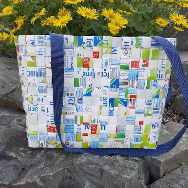 Tasche "fettarme Milch"  / Tetrapak / Milch / Upcycling / handmade / Vollmilch