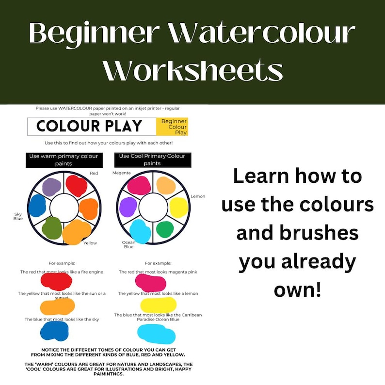 Watercolour Worksheet.pdf Watercolor Workbook for Beginners, Watercolour Tutorial PDF, Learn ...