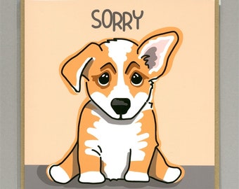 Cartoon Corgi Apology Card – Dog Lover Sorry Greeting