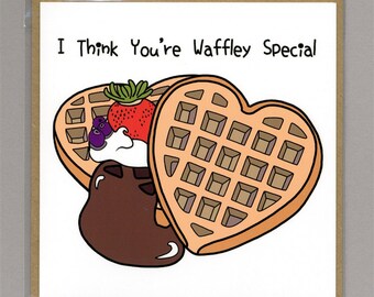 Waffley Special Valentine Thinking Of You Birthday Card - A Personalised Message Can Be Added Inside