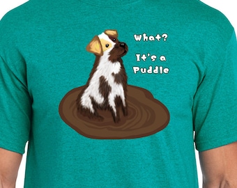 Muddy Puddle Dog - 100% Cotton T-Shirt - Unisex
