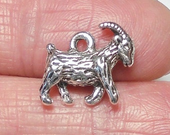 Silver Yellow Plated Goat Charm 25mm
