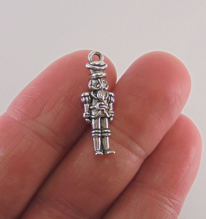 6 Nutcracker Charms 23x8mm Antique Silver Finish Etsy