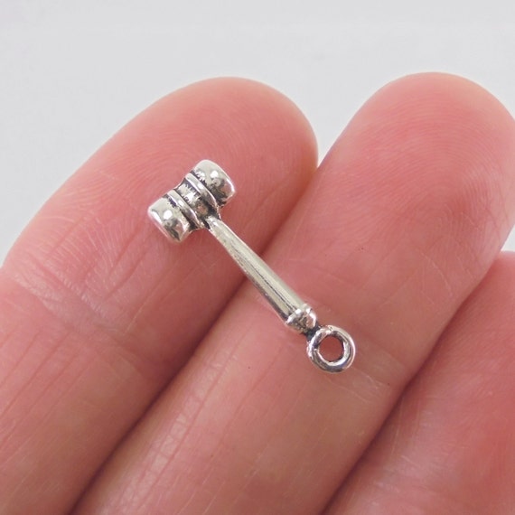 10 Gavel charms 19x7mm antique silver finish Etsy