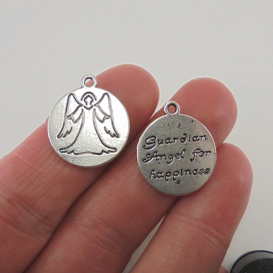 15pcs angel Charms silver Tone guardian angel for happiness Pendant 20x18mm
