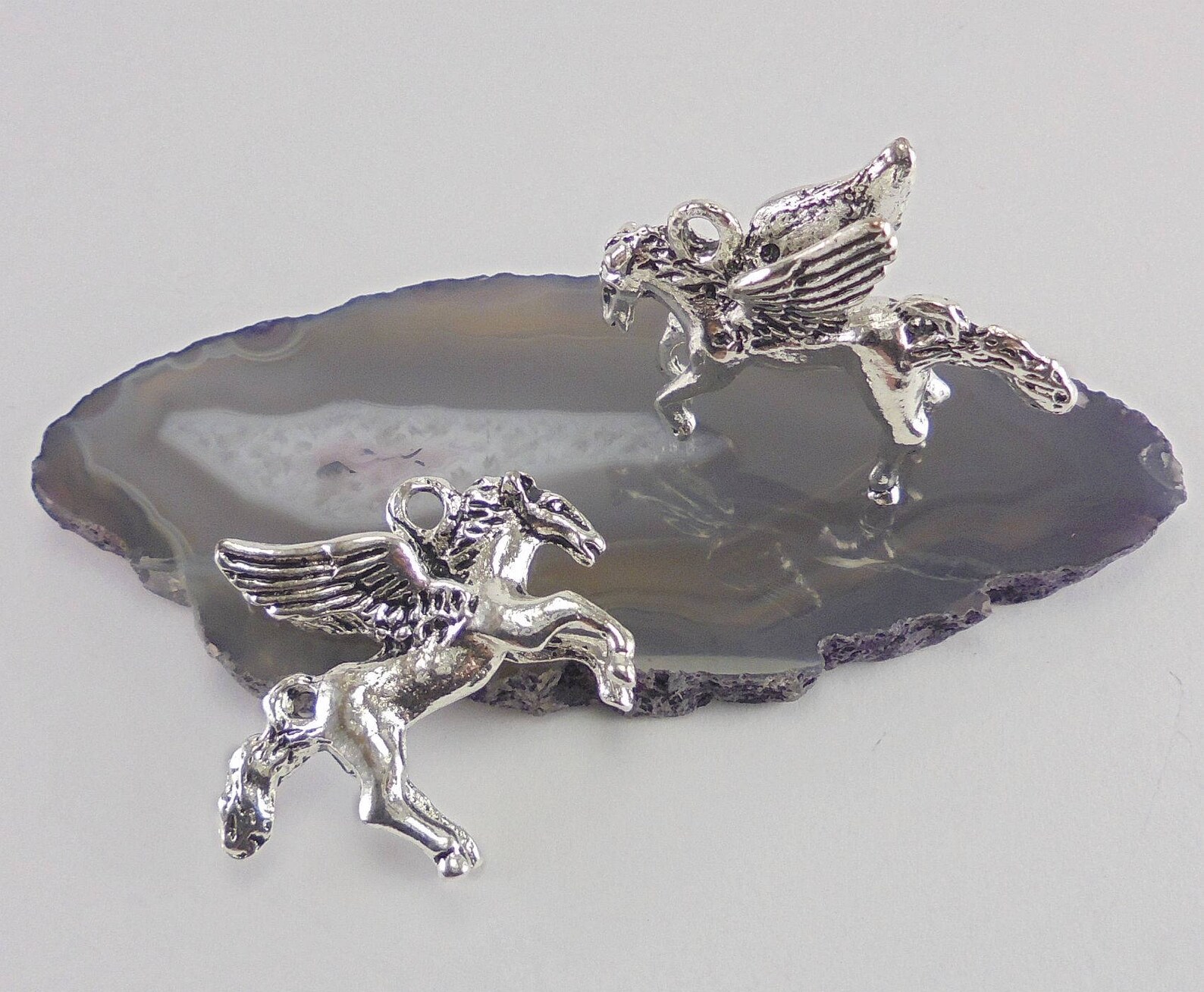 2 Pegasus charms 29x22x7mm antique silver finish Etsy