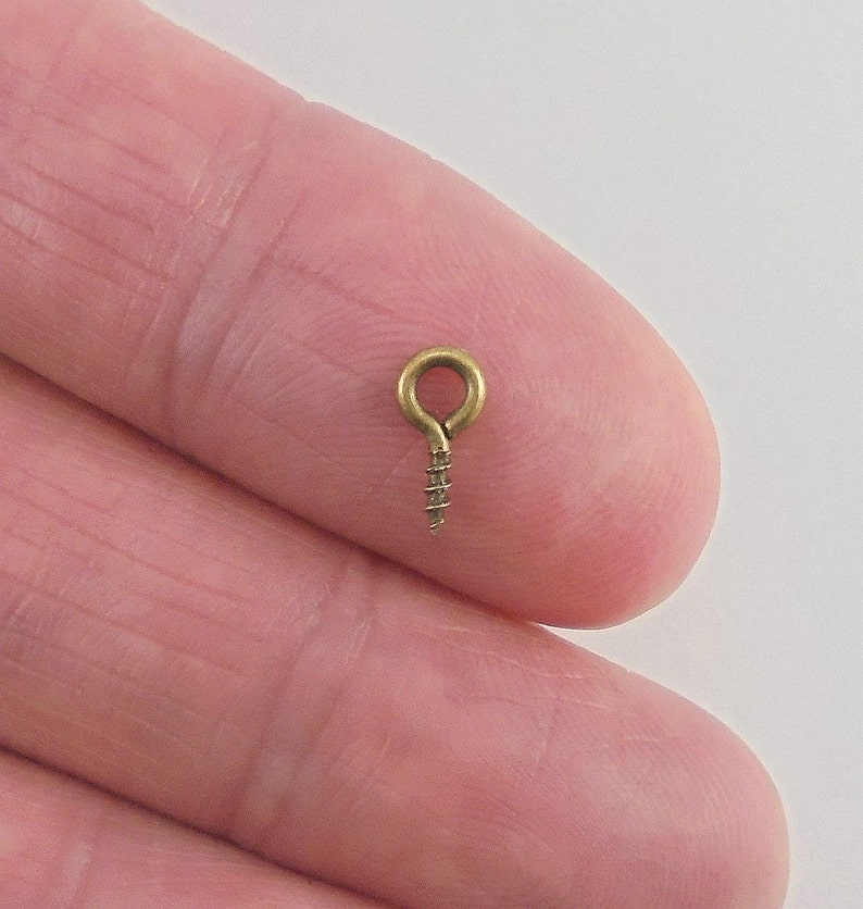 65 Eye Hooks 8x4mm Antique Bronze Etsy