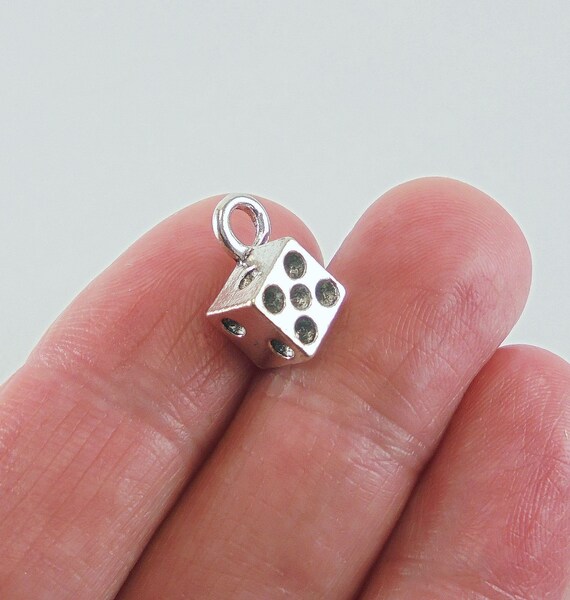 5 Dice Charms 3D 11x11mm Antique Silver Finish Etsy